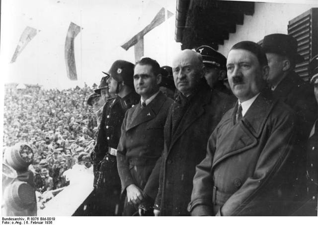 Count Henri de Baillet-Latour at the opening ceremony of the 1936 Winter Olympics